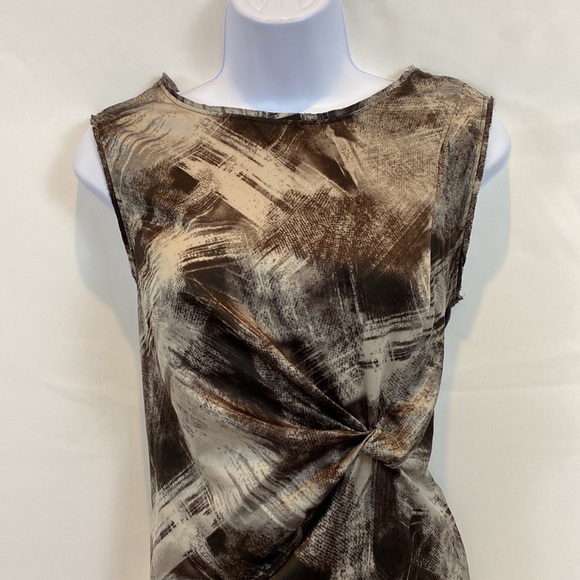 Simply Vera Vera Wang brown knotted dress in brown and gray size S - Picture 3 of 11